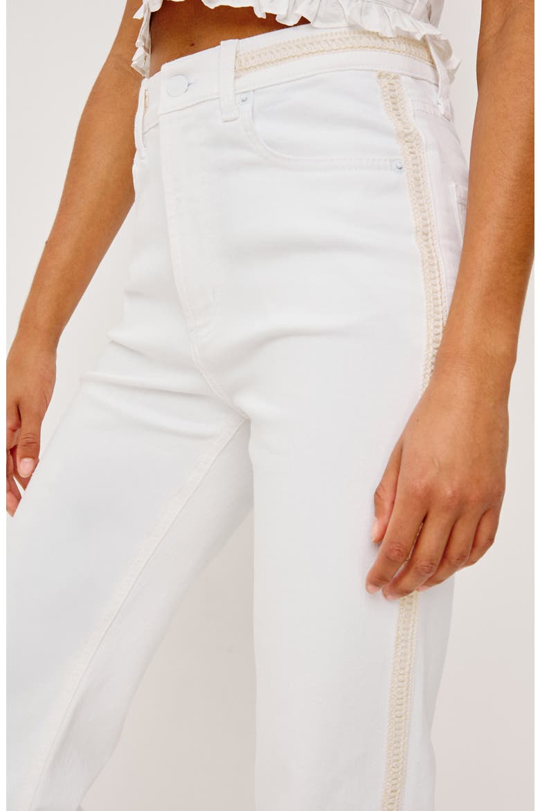 Topanga Embroidered Detail High Waist Jeans, Alternate, color, SALT WHITE BRAIDED