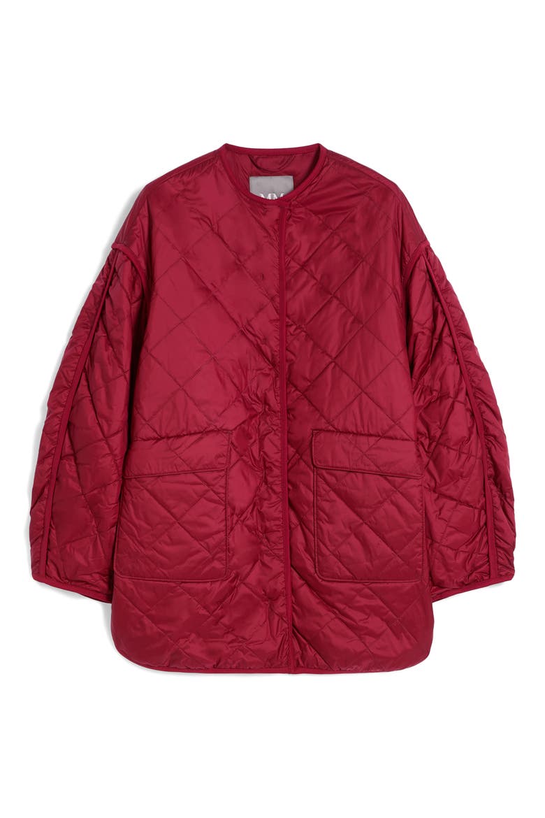Spiga Quilted Jacket, Alternate, color, DARK RED