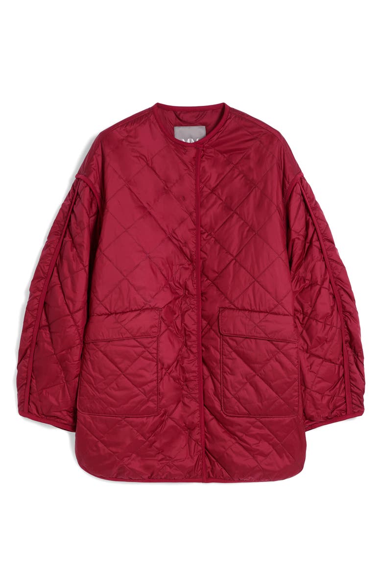MM by Max Mara Spiga Quilted Jacket, Alternate, color, Dark Red