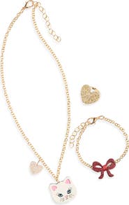 Mimi & Lula Kids' Kitty Bow 3-Piece Jewelry Set