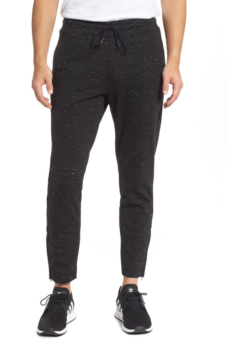 Ponte Neppy Knit Track Pants, Main, color, BLACK