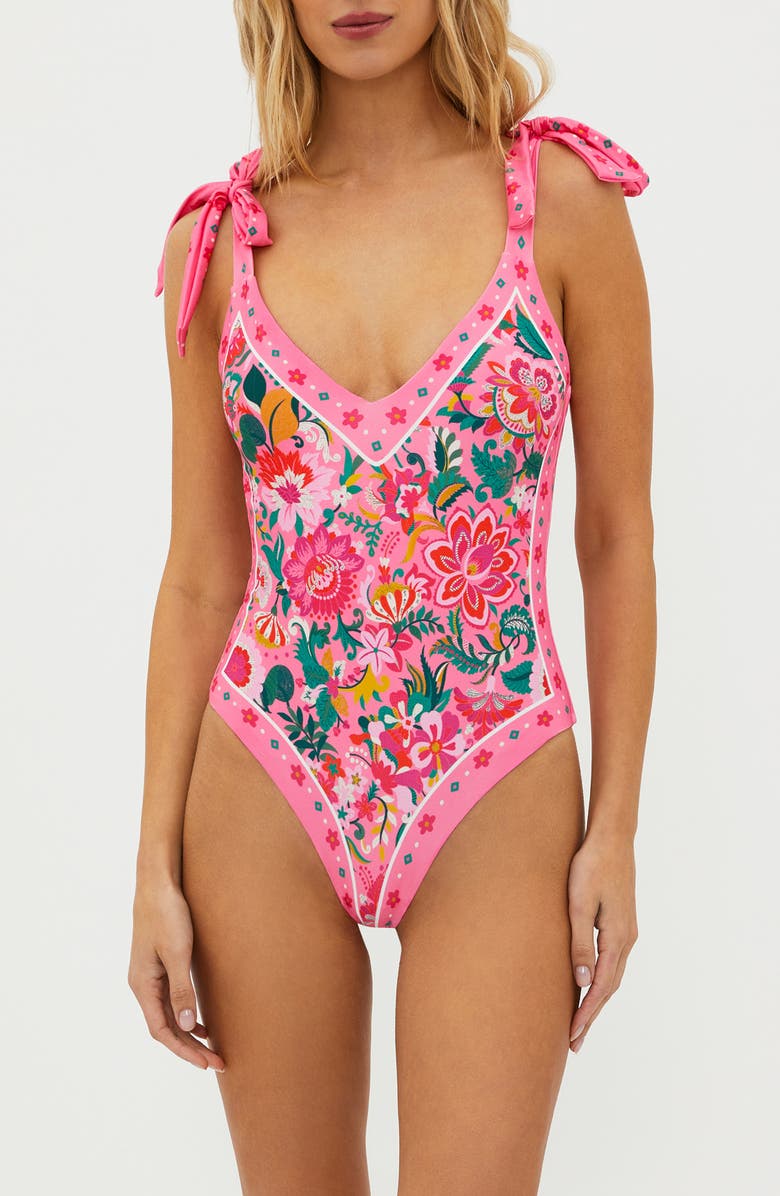 Beach Riot Akira One-Piece Swimsuit, Main, color, Passion Floral