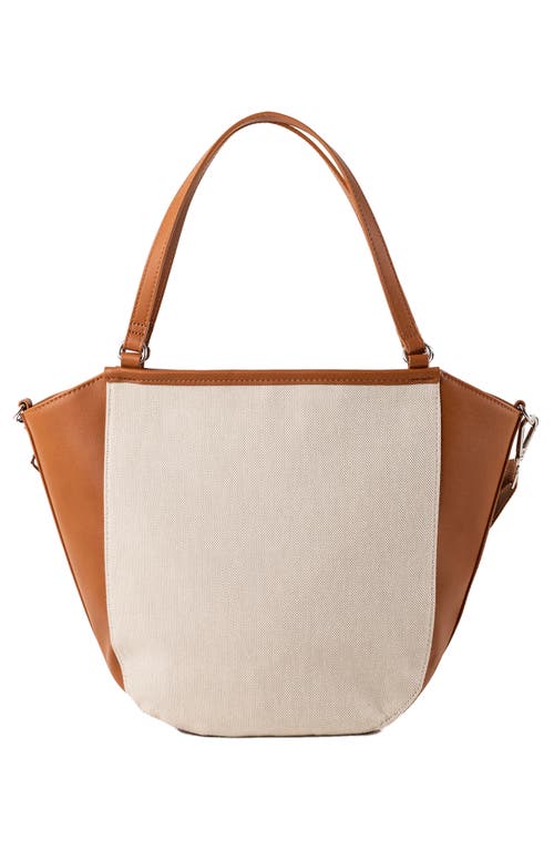 Urban Originals Harland Two Tone Tote Bag In Tan