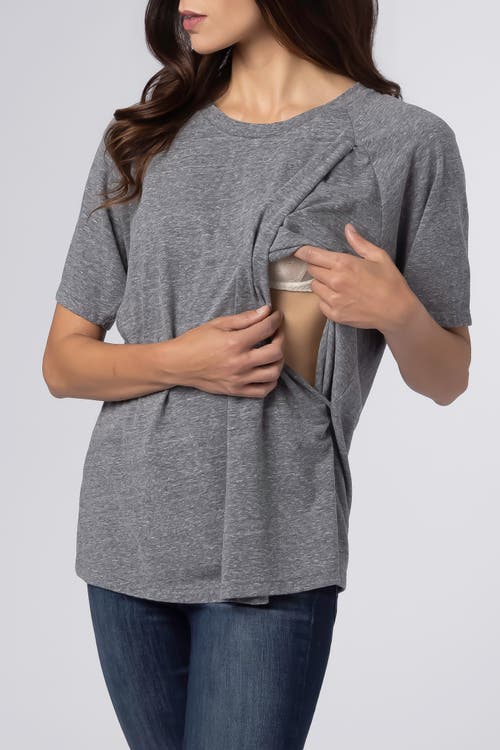 BUN Maternity Nursing Apparel Relax Nursing T Shirt Cotton Blend in Heather Grey  product