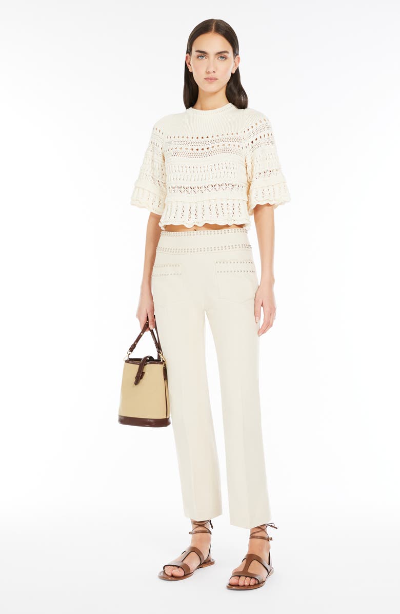 Weekend Max Mara Mixed Stitch Cotton Sweater, Alternate, color, 