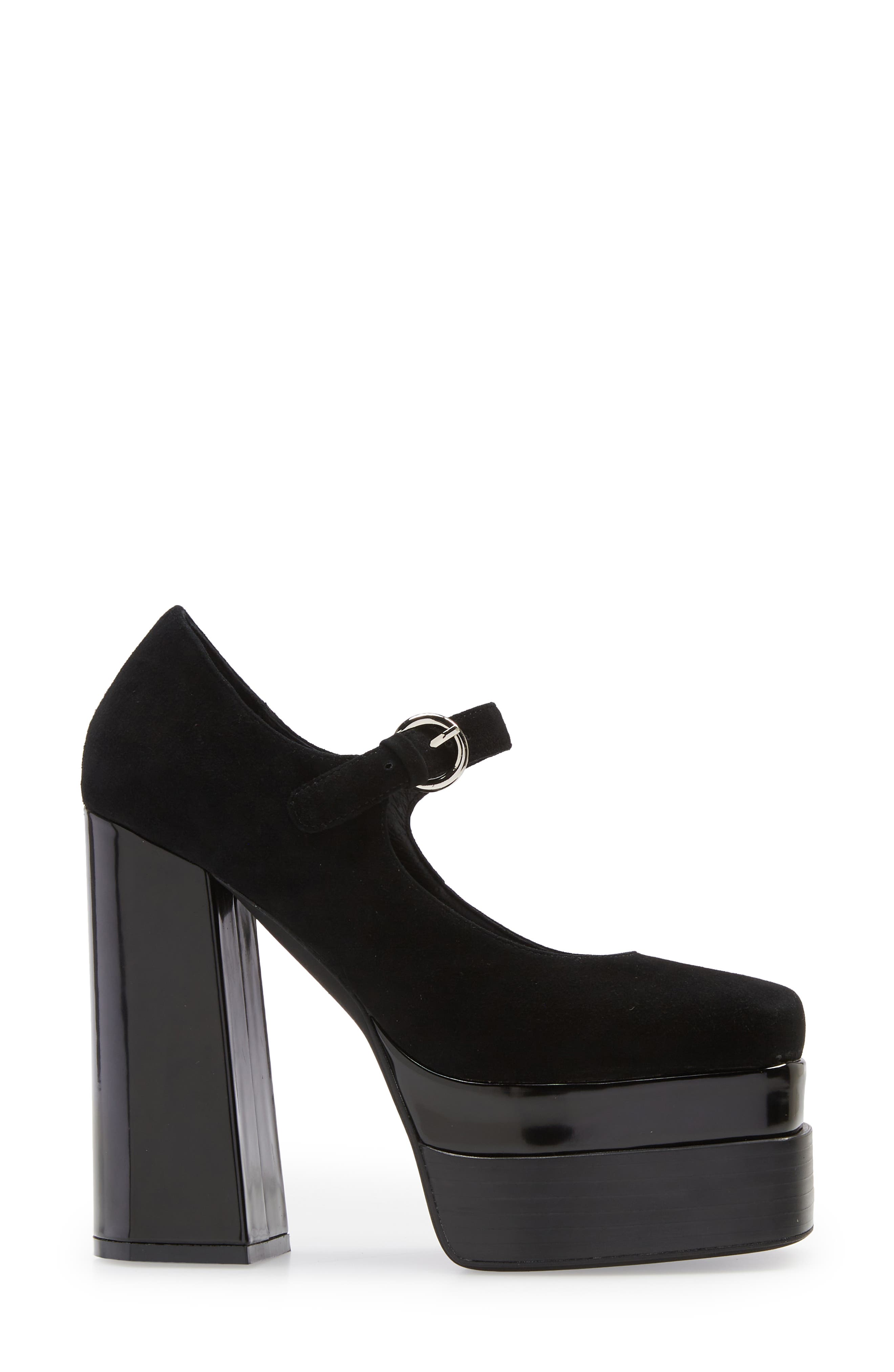 Chillin Platform Mary Jane Pump, Alternate, color, BLACK SUEDE
