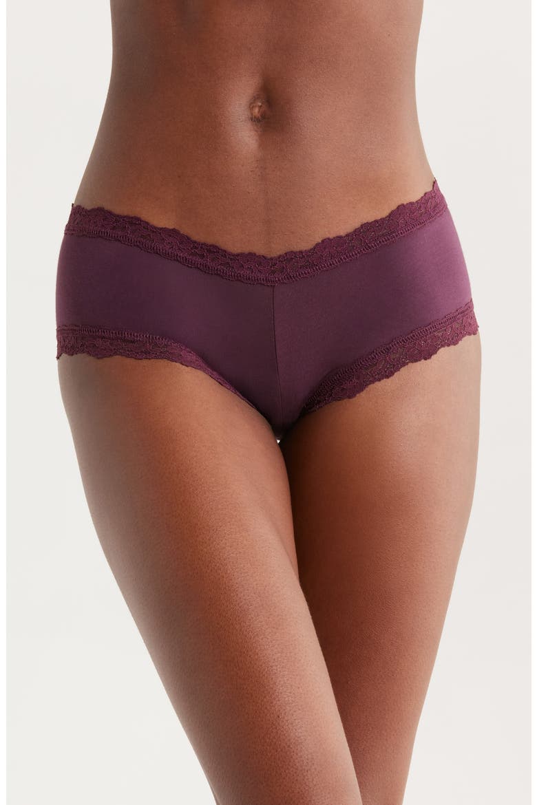 Supima® Cotton Boyshorts, Main, color, PLUM WINE