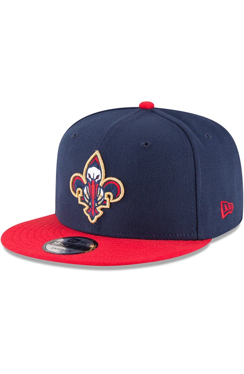 New Era Men's New Era Navy/Red New Orleans Pelicans 2-Tone 9FIFTY Adjustable Snapback Hat, Main, color,