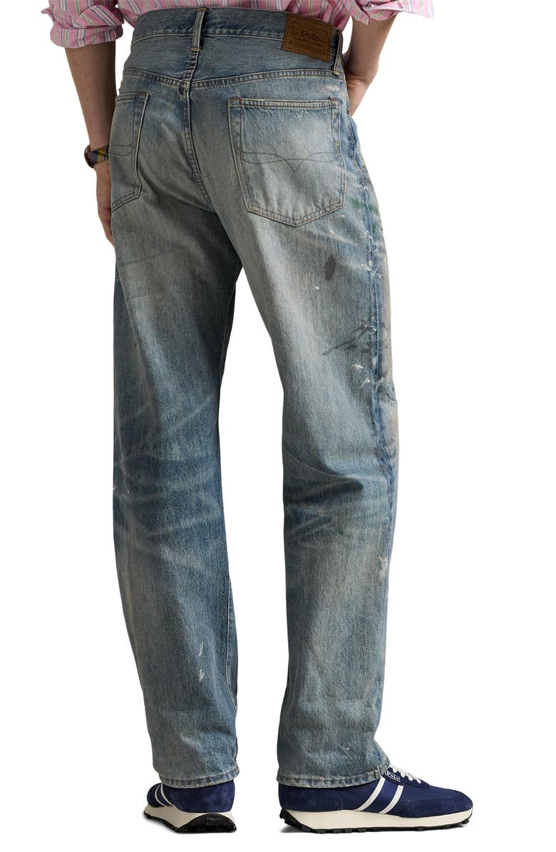 Polo Ralph Lauren Distressed Low Straight Jeans, Alternate, color, Down Deck