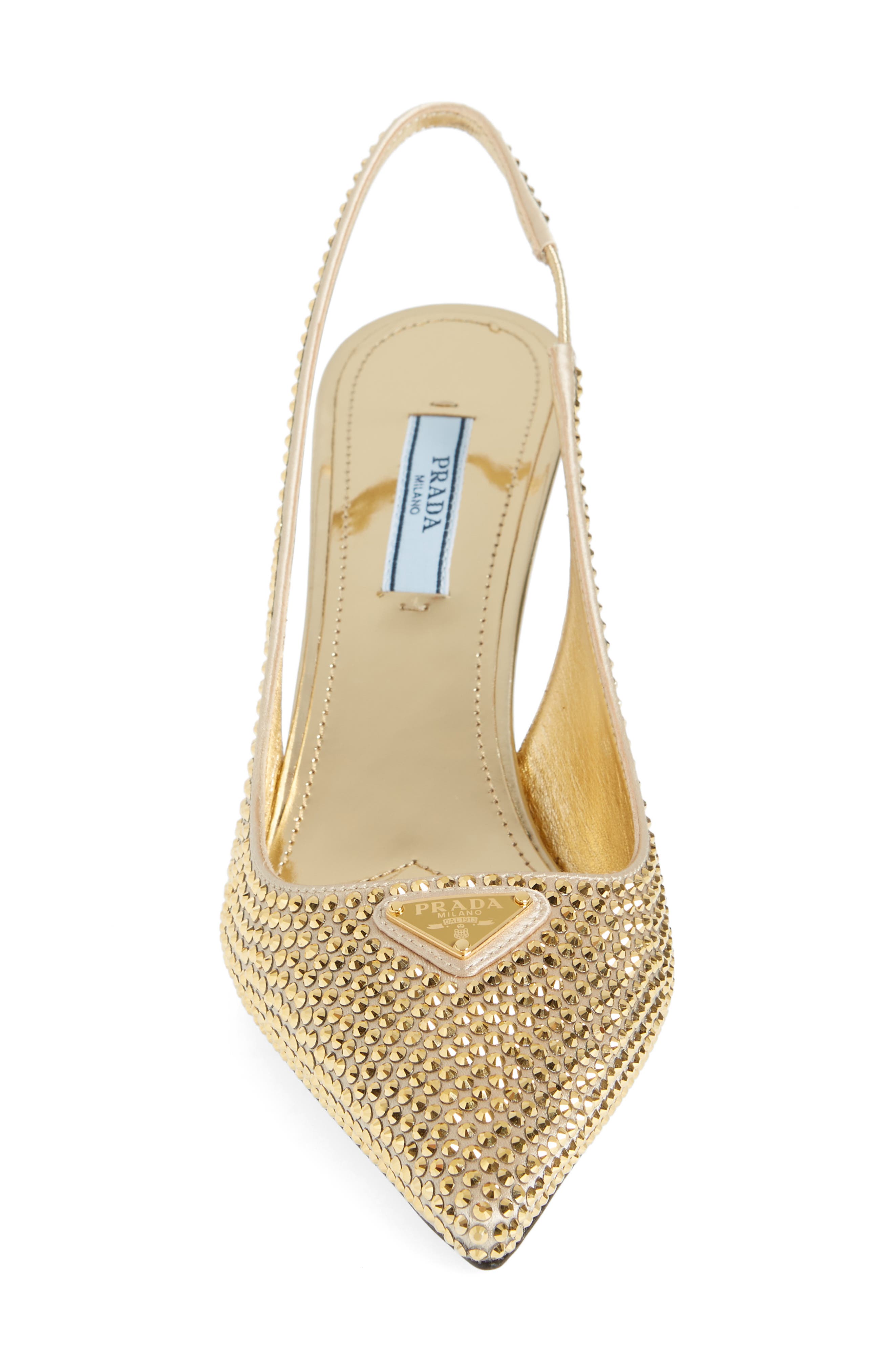 Prada Crystal Bling Slingback Pump, Alternate, color, 