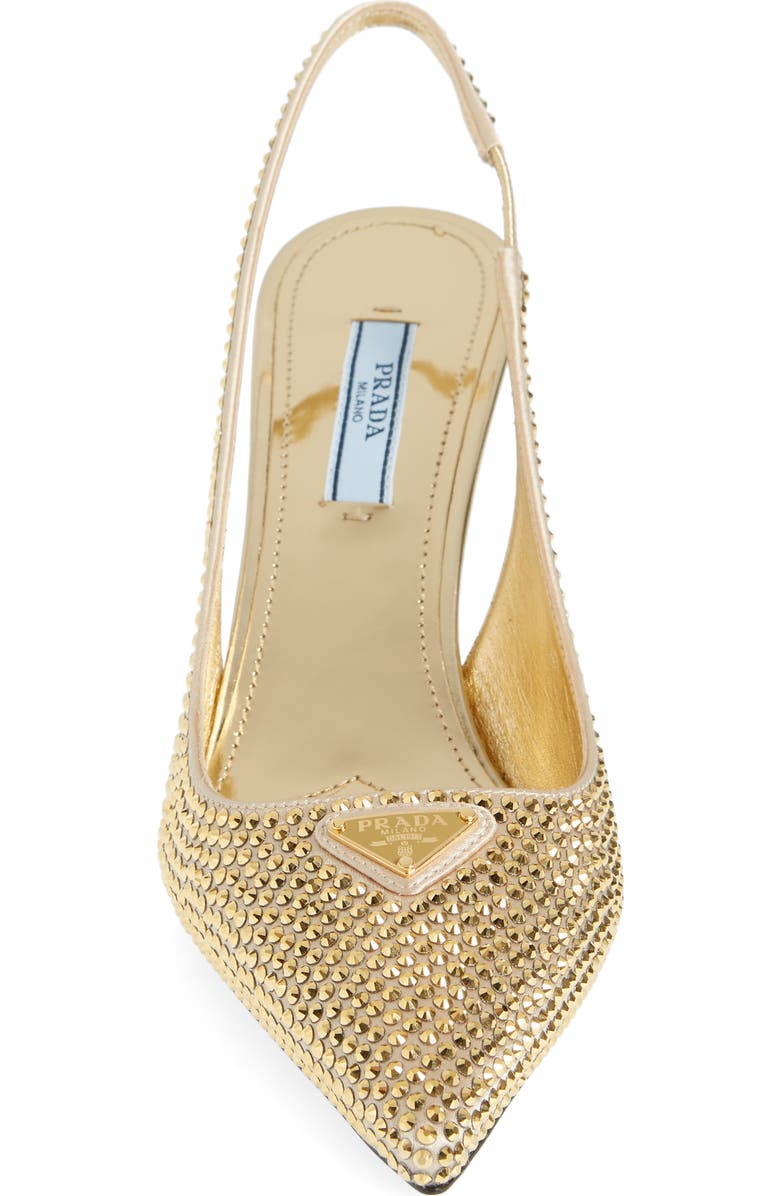 Prada Crystal Bling Slingback Pump, Alternate, color,