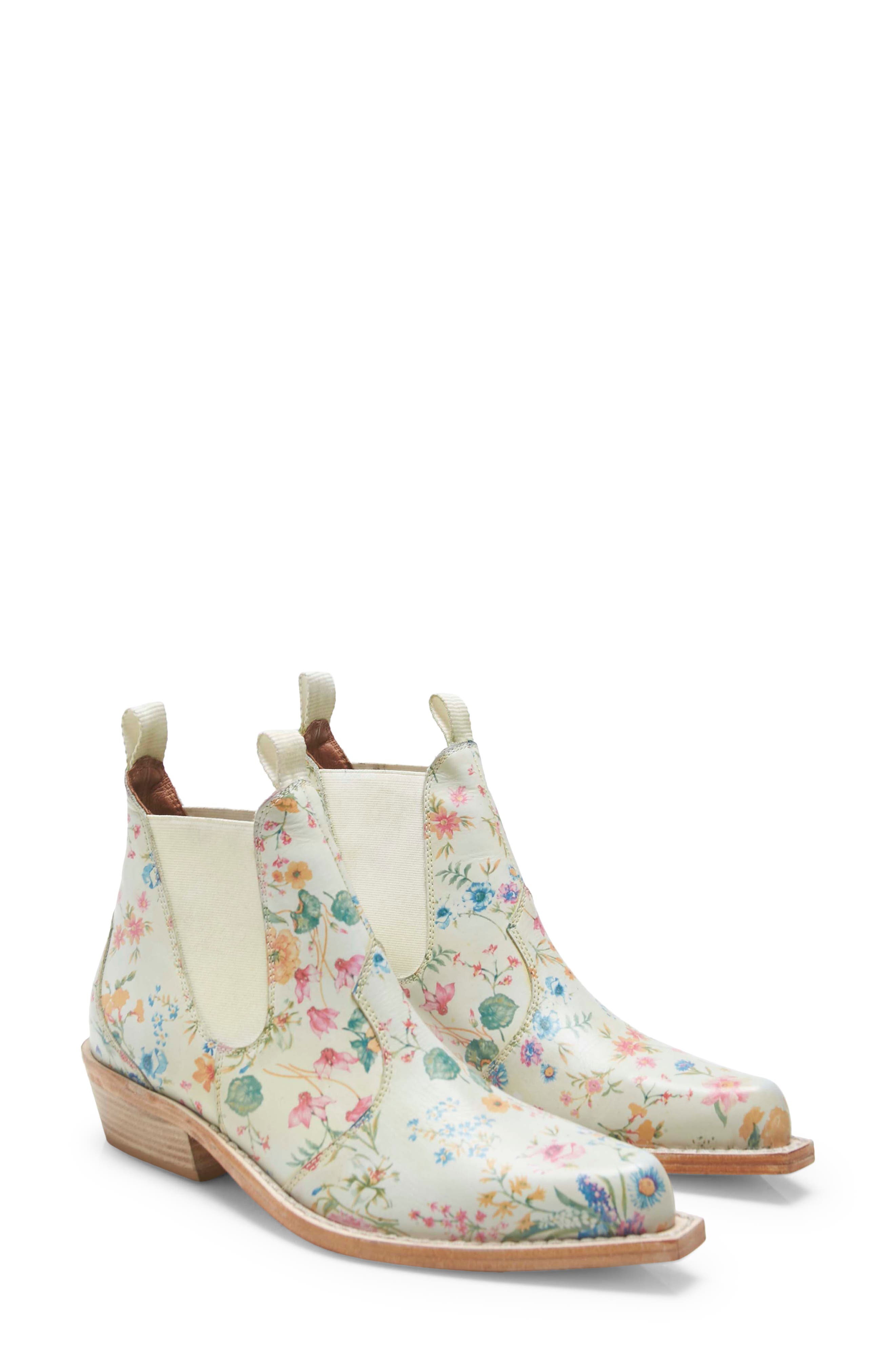Beau Western Chelsea Boot, Alternate, color, IVORY FLORAL