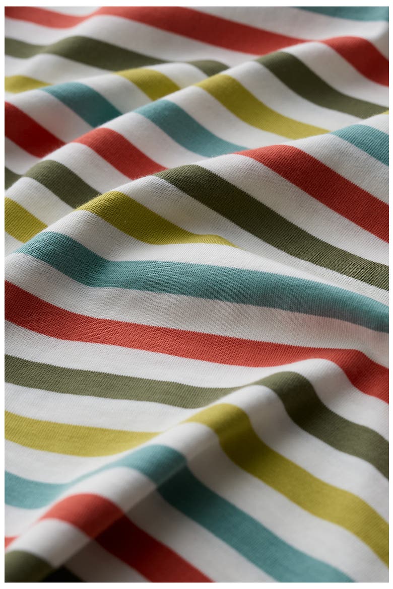 Sailor Stripe Three Quarter Sleeve Organic Cotton T-Shirt, Alternate, color, QUAD MINI CORNISH AV