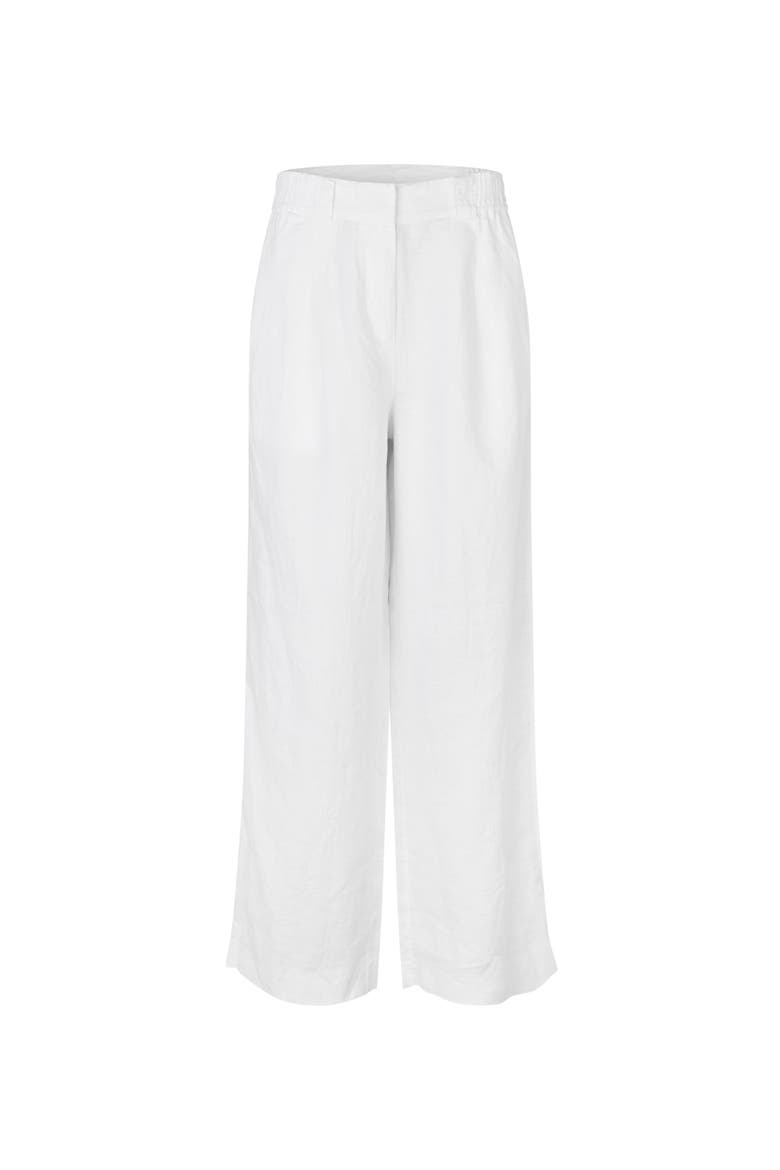 Mapriselle Wide-Leg Linen Trousers, Alternate, color, White