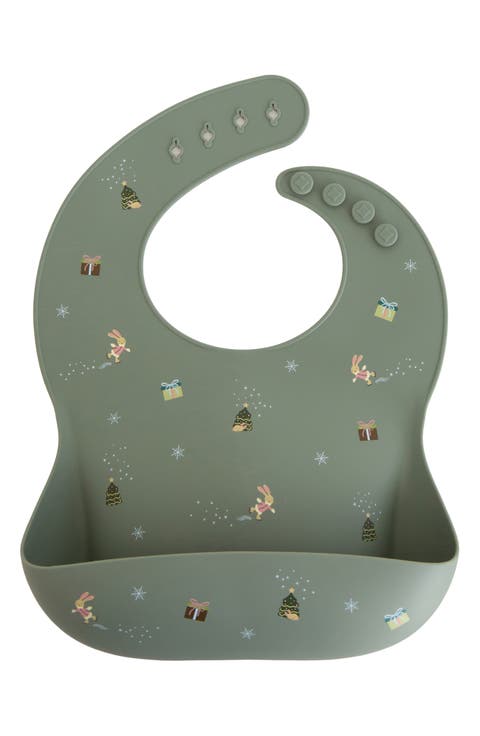 Christmas Bunny Silicone Bib