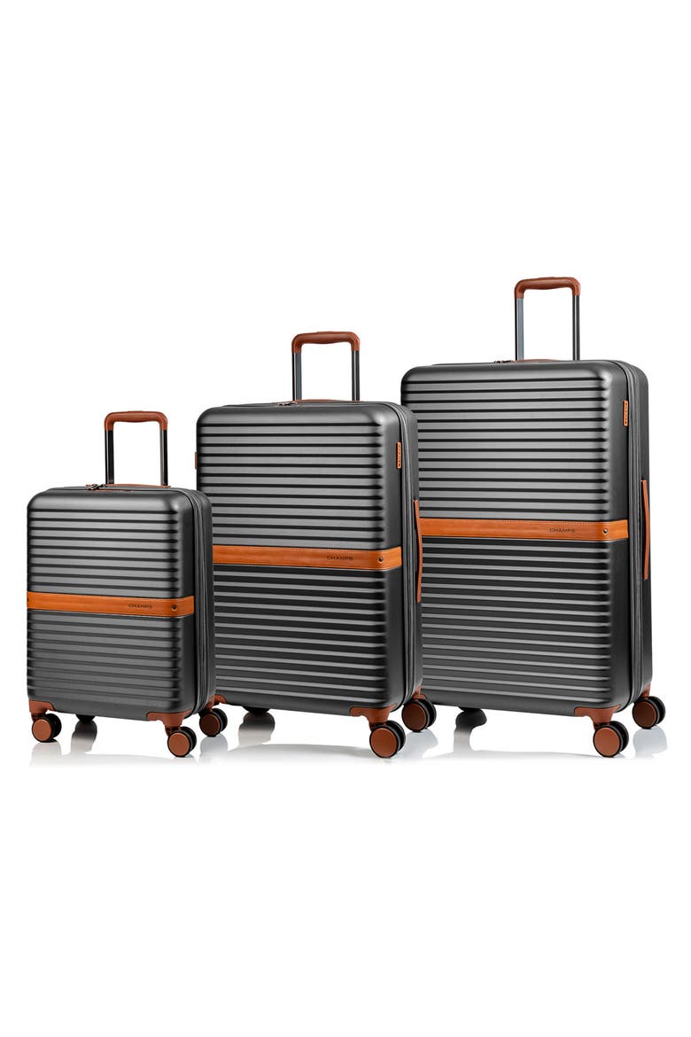 Vintage II 3-Piece Wheeled Luggage Set, Alternate, color, DARK GREY