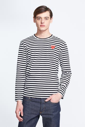 Comme des Garcons PLAY Stripe Long Sleeve T Shirt Nordstrom