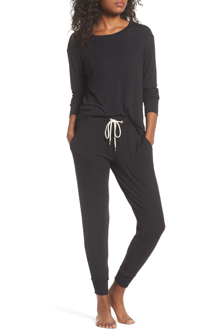 Lounge Tee & Pants, Main, color, BLACK