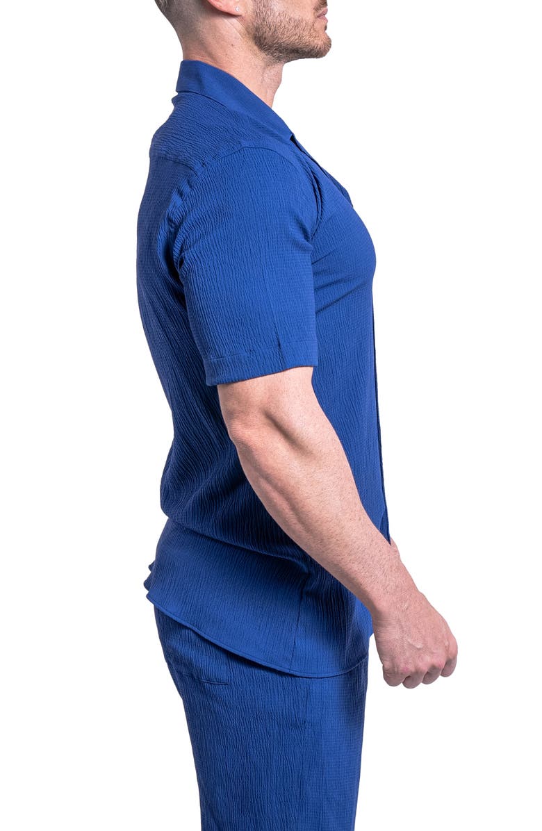 Maceoo Everyday Navy Blue Short Sleeve Button-Up Shirt, Alternate, color, 