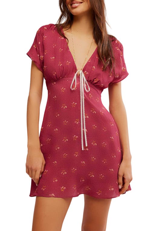 Free People Everyone's Favorite Minidress In Earth Red Combo