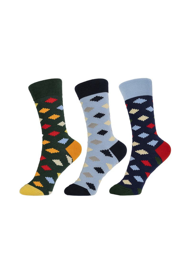 Men's Socks - Triple Pack, Main, color, Navy/Forest green/Cream