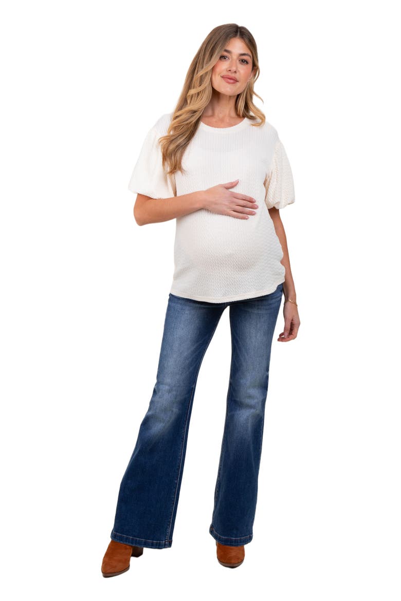 Maternity Flare Jeans, Main, color, Navy Blue