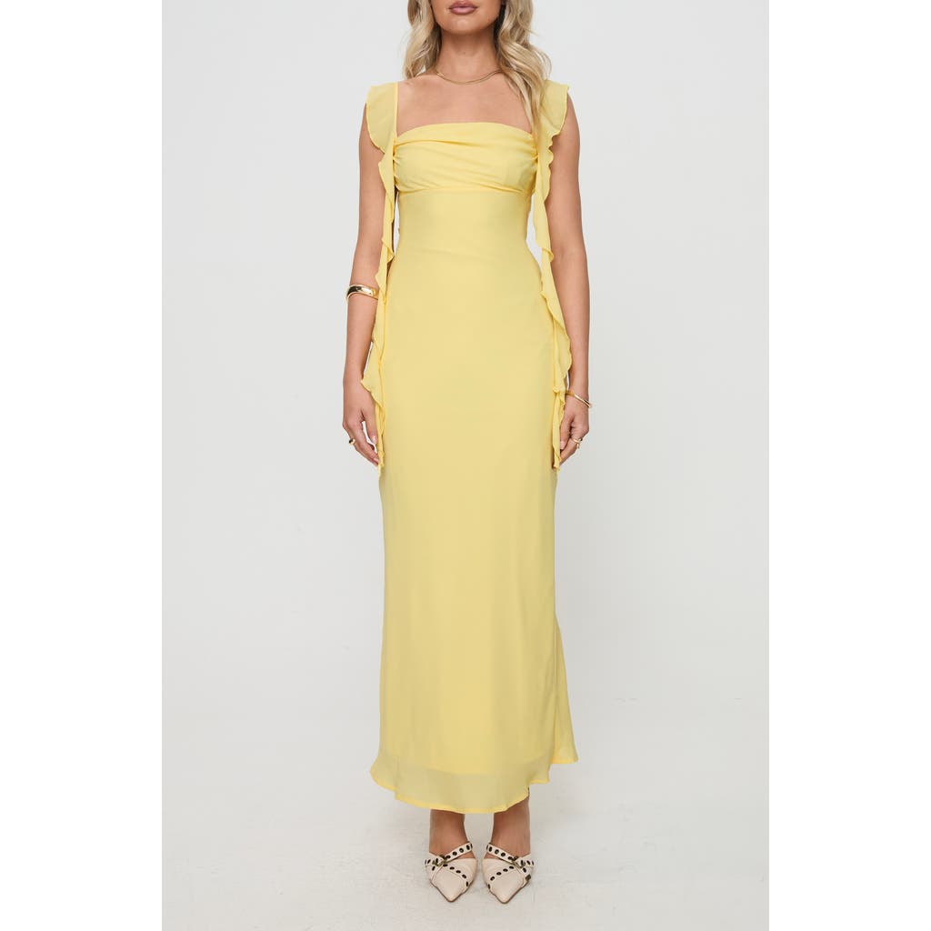Princess Polly Lanai Ruffle Strap Maxi Dress In Yellow