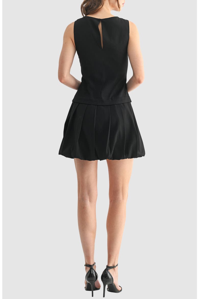 Sleeveless Bubble Hem Minidress, Alternate, color, BLACK