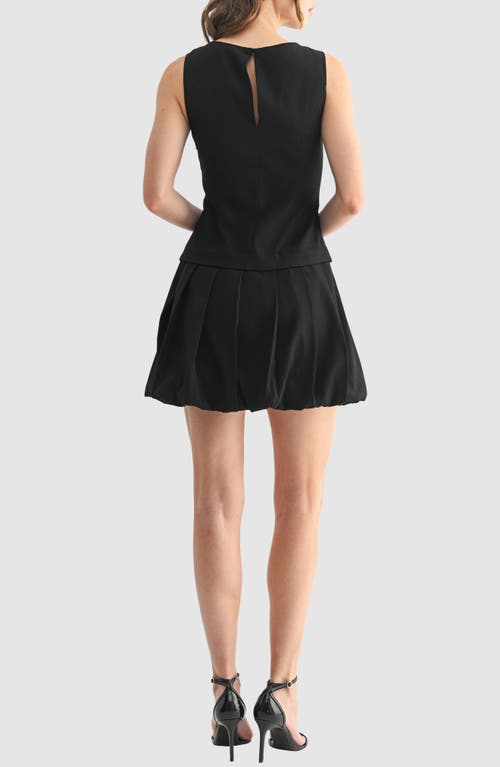 Lush Sleeveless Bubble Hem Minidress In Black