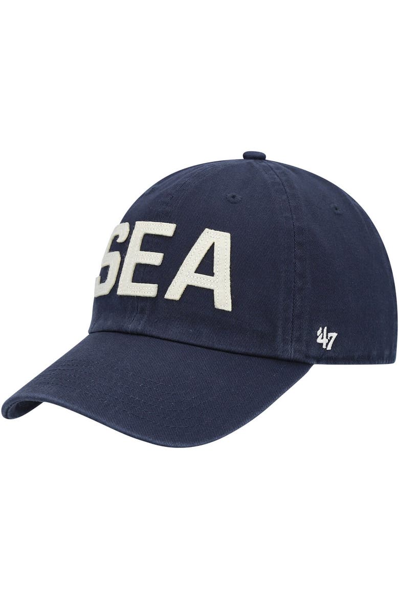 Women's '47 College Navy Seattle Seahawks Finley Clean Up Adjustable Hat, Main, color, Navy