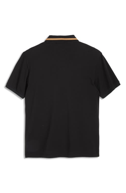 Scotch & Soda Embroidered Logo Piqué Polo In Black