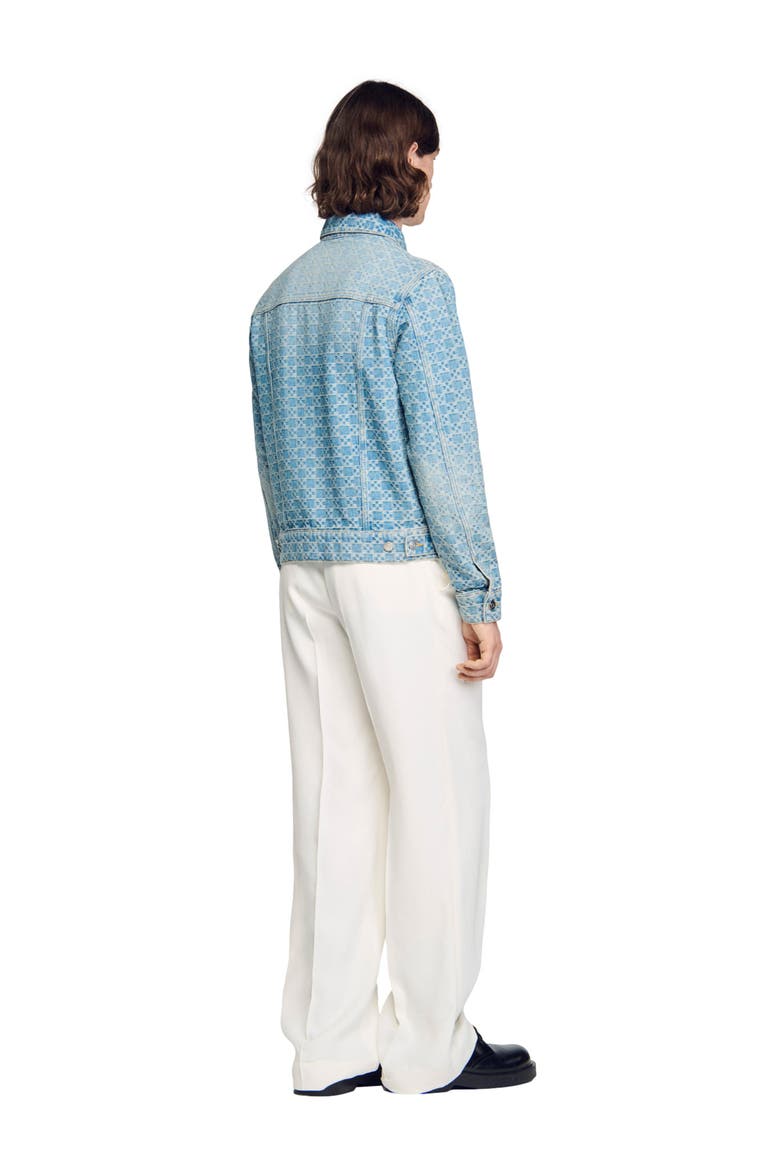Square Cross denim jacket, Alternate, color, Sky blue