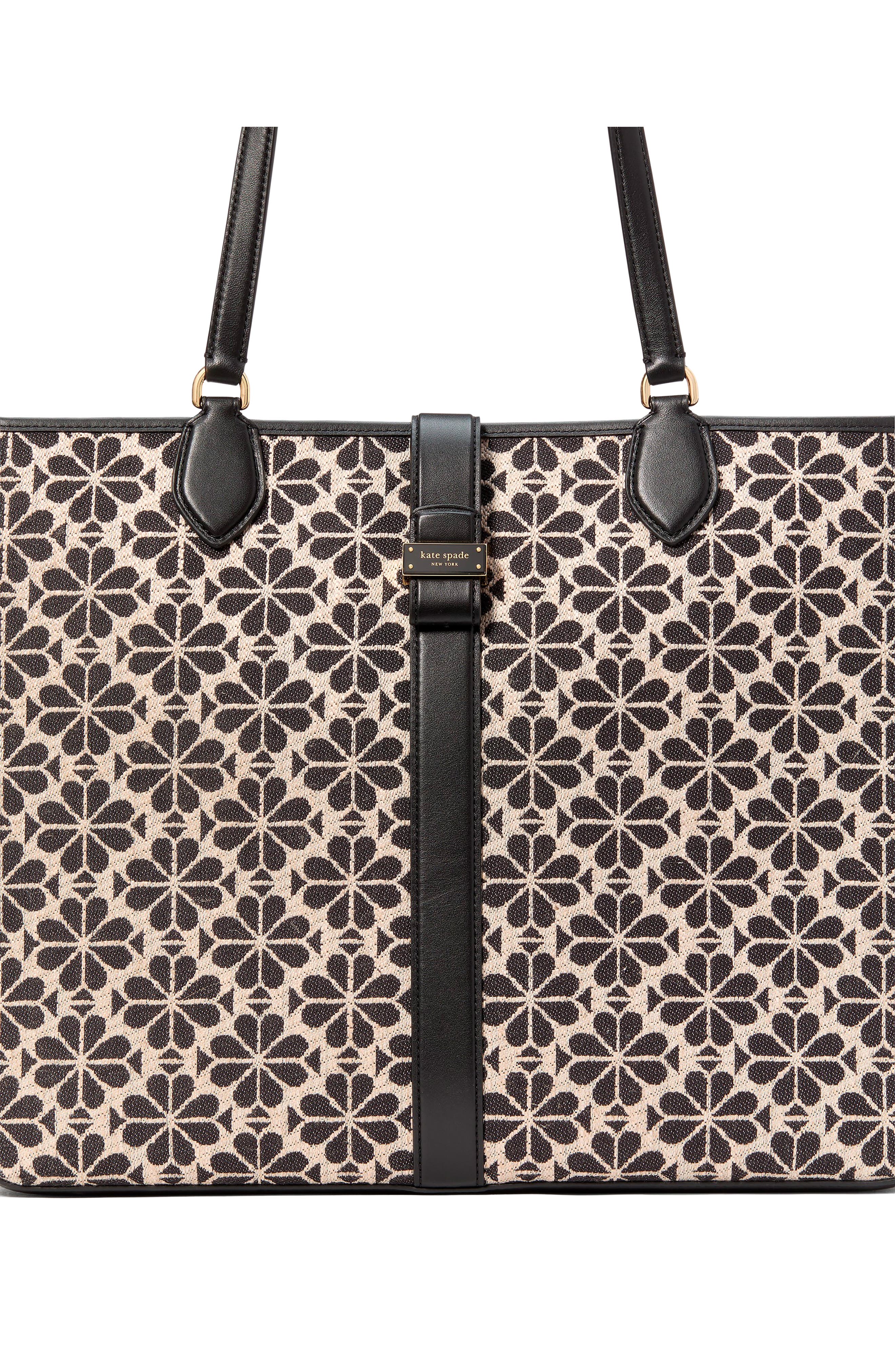 large spade floral jacquard tote, Alternate, color, SAND MULTI