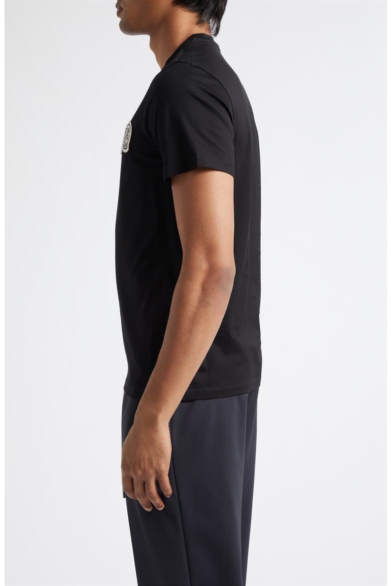 Logo Embroidered Cotton T-Shirt, Alternate, color, BLACK