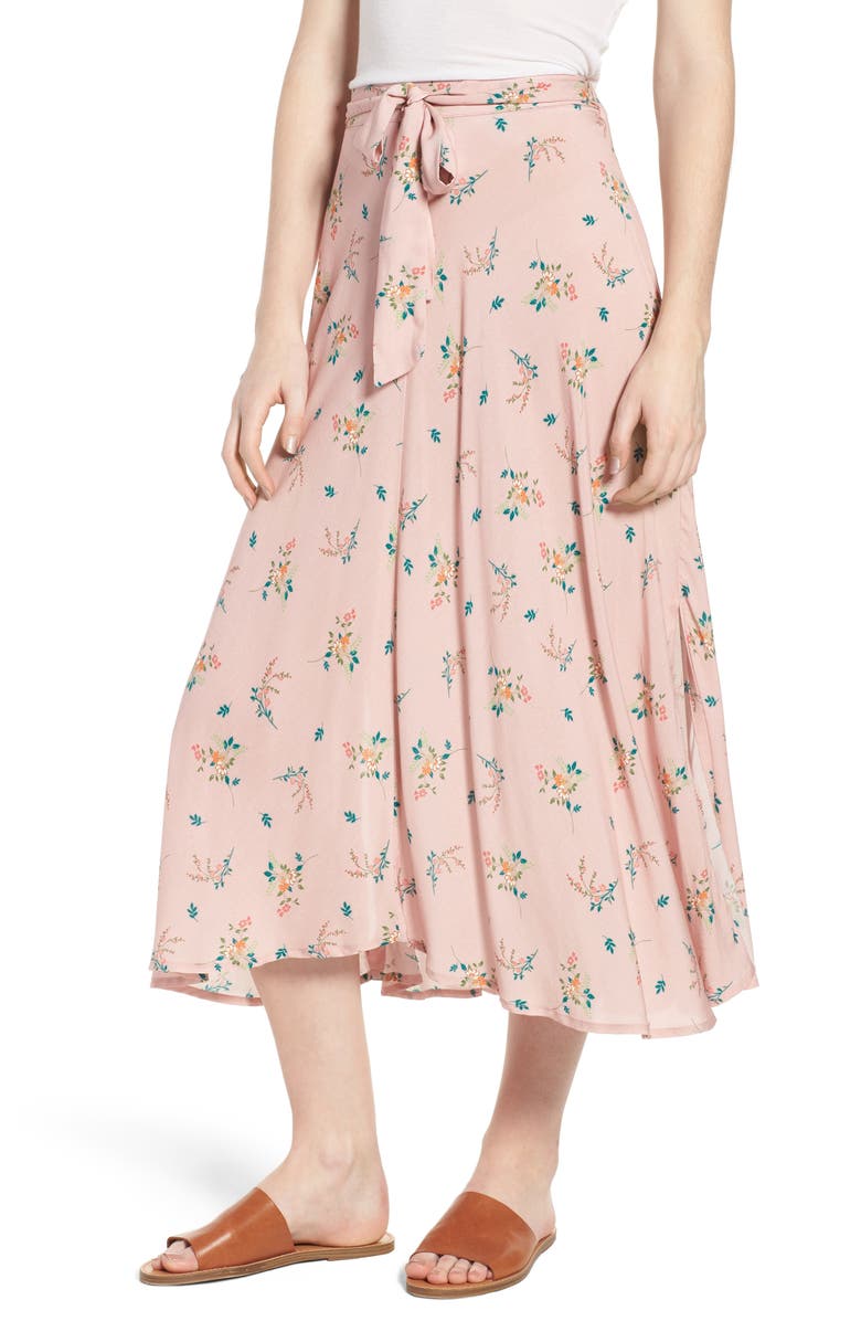 Velvet by Graham & Spencer Floral Print Midi Skirt, Main, color,