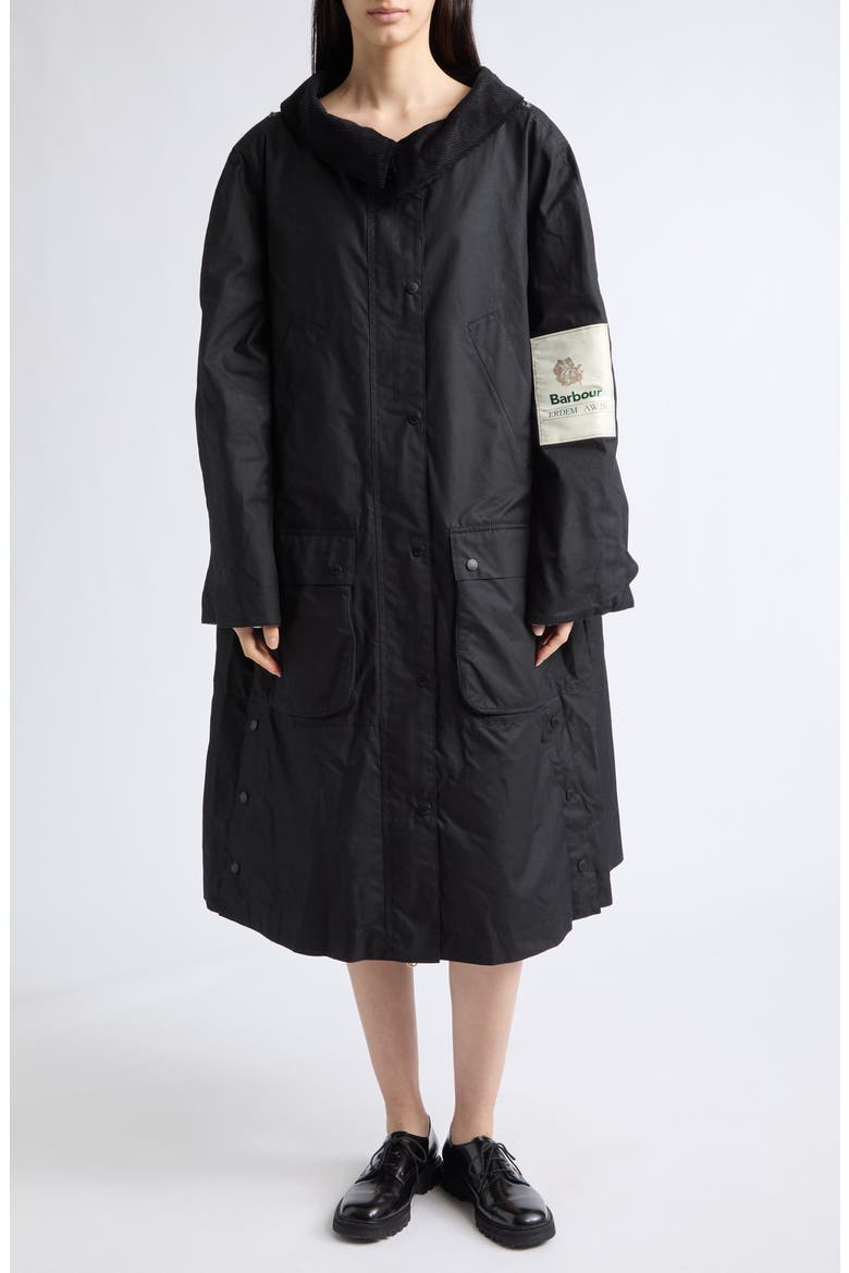x Barbour Embroidered Jacquard Gilet Coat, Alternate, color, BLACK