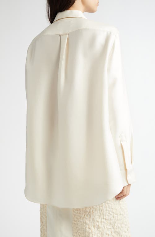 Partow Dahlia Silk Button-up Shirt In Ivory