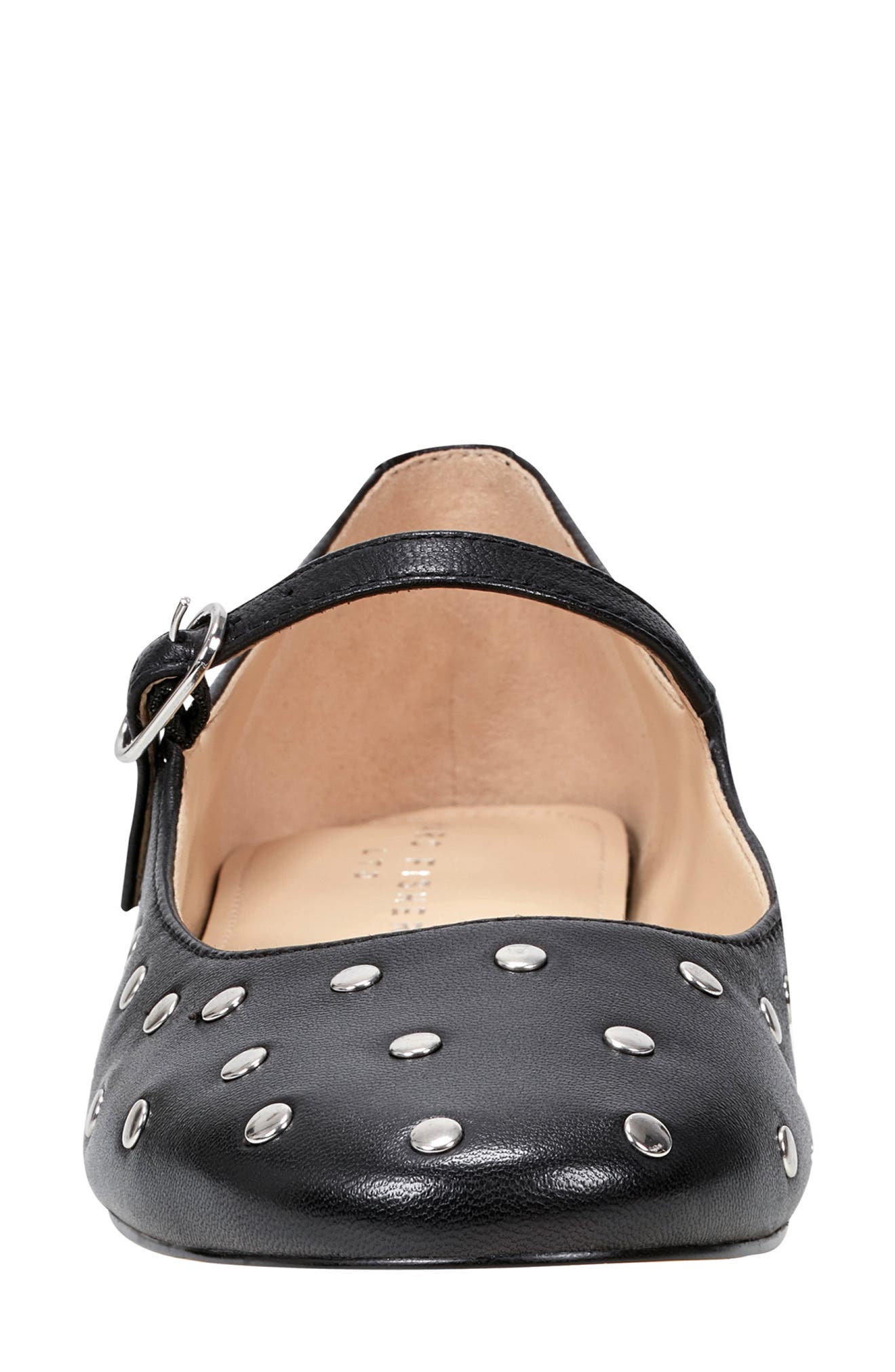 Marc Fisher LTD Elizza Studded Mary Jane Flat, Alternate, color, Black