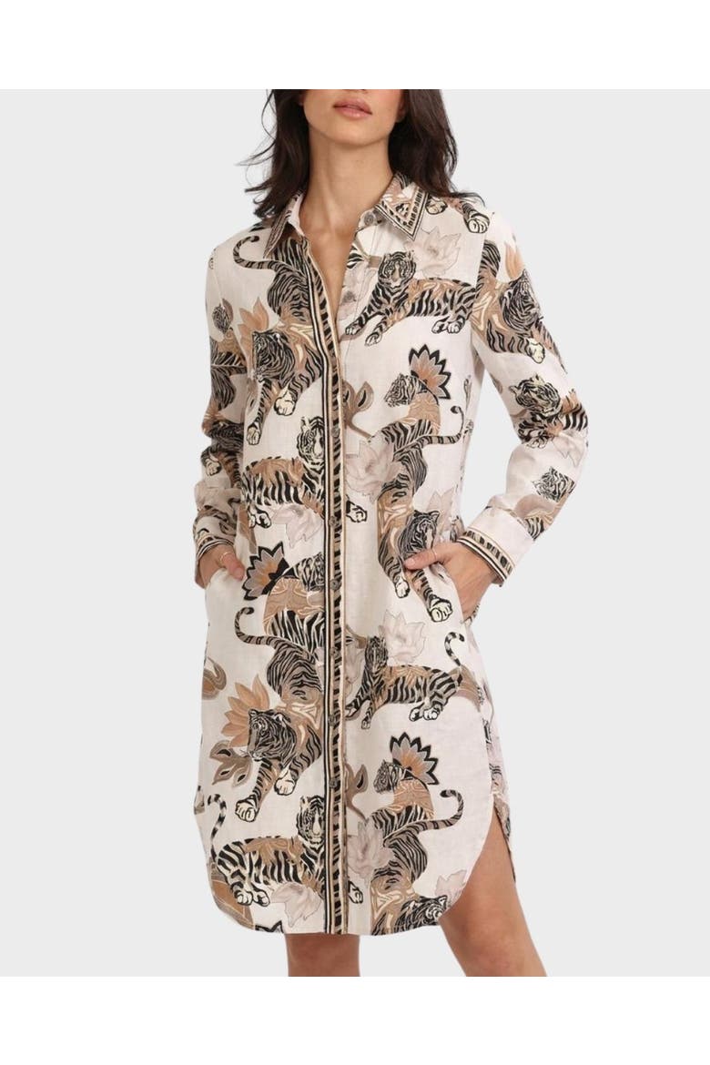 Tunic Lotus Tiger, Main, color, White