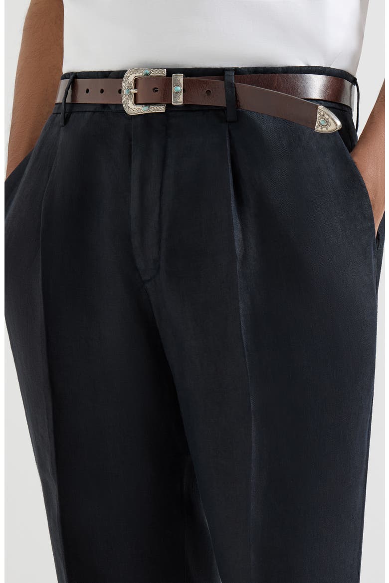 Gabardine garment dyed trousers, Alternate, color, Navy Blue