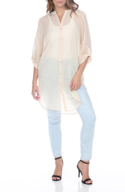 Semi Sheer Stripe Tunic