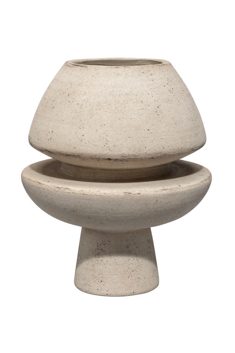 Foundation Decorative Ceramic Vase, Cream, Main, color, Cream