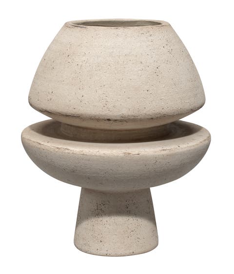 Foundation Decorative Ceramic Vase, Cream