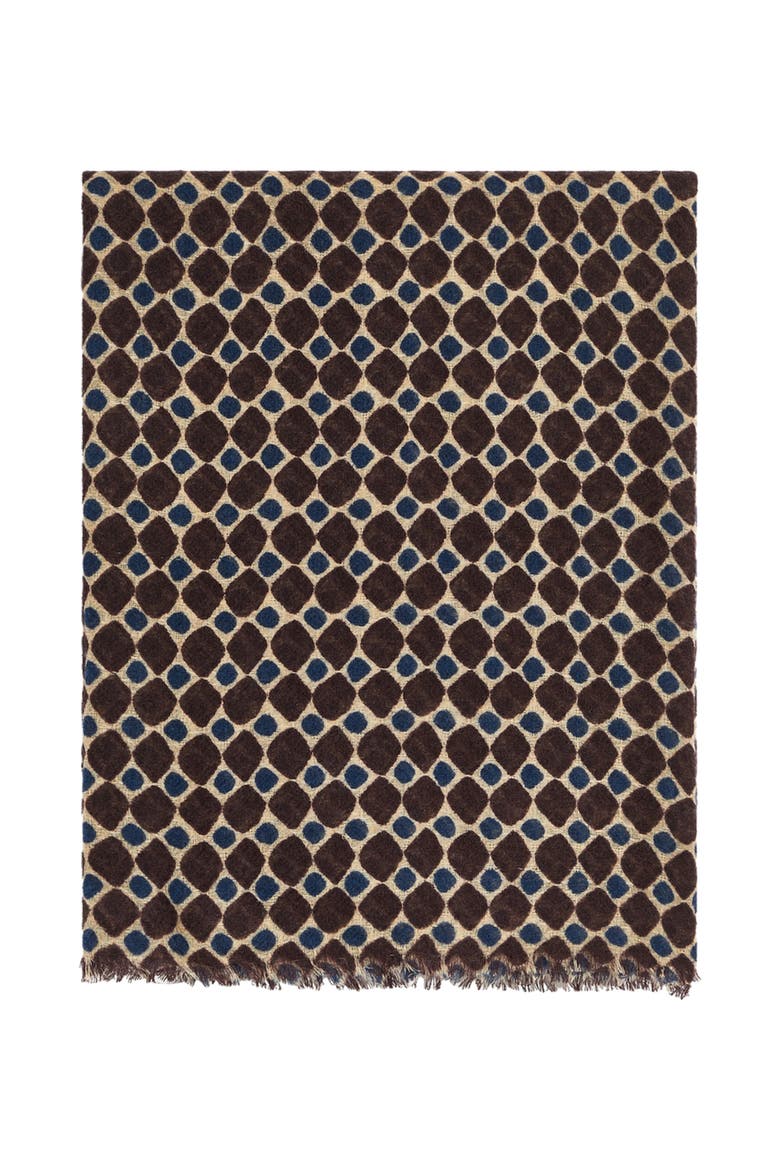 Sany Geometric Print Scarf, Main, color, Brown