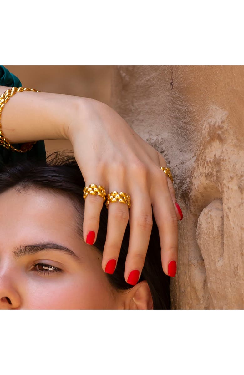 Monica Vinader Heirloom Woven Chain Ring, Alternate, color, 18Ct Gold On Sterling Silver