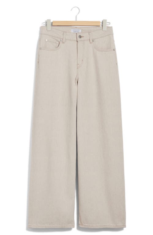 & Other Stories Cotton & Linen Wide Leg Jeans In Beige Dusty Light