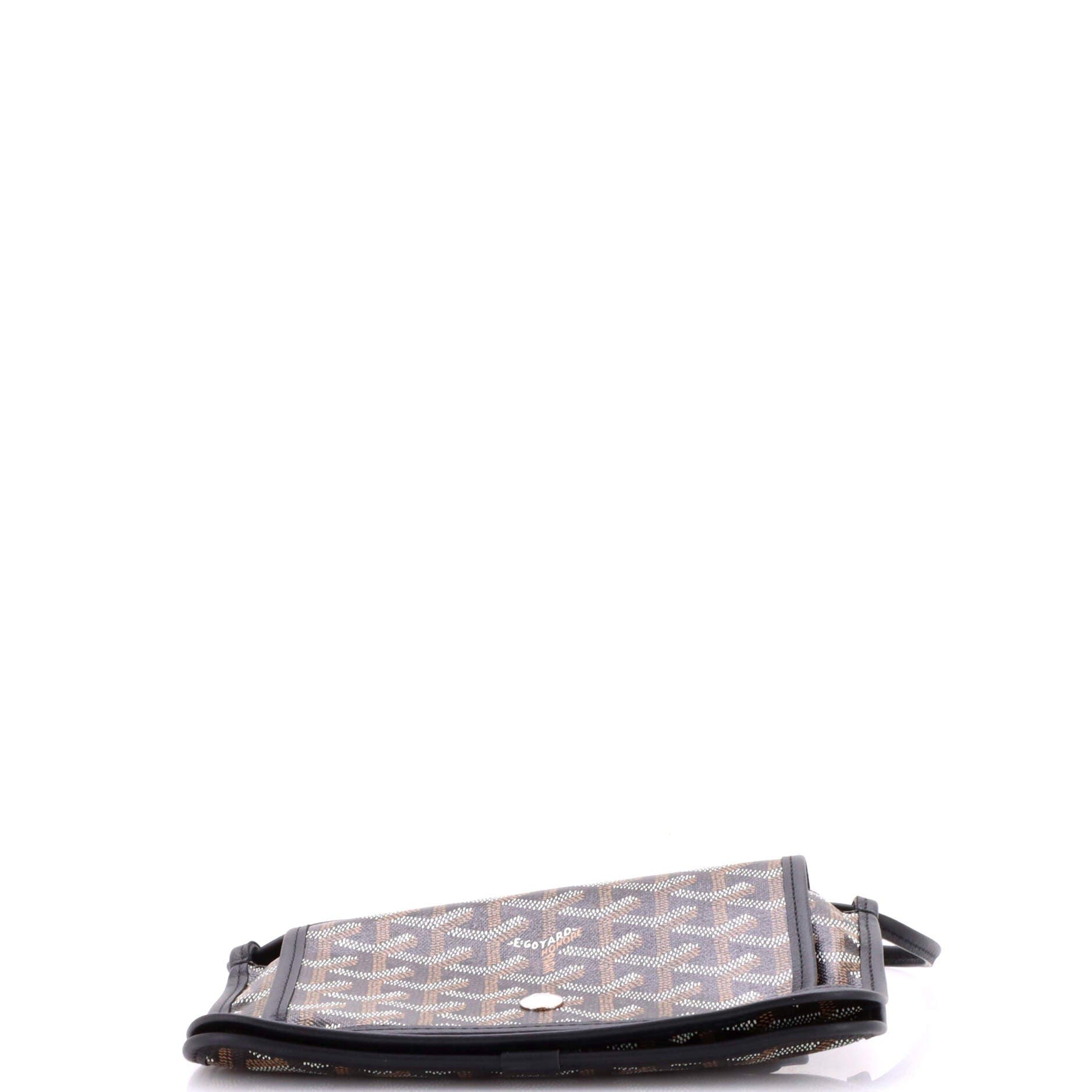 Pre-Owned Goyard Plumet Clutch Wallet Coated Canvas, Alternate, color, Black