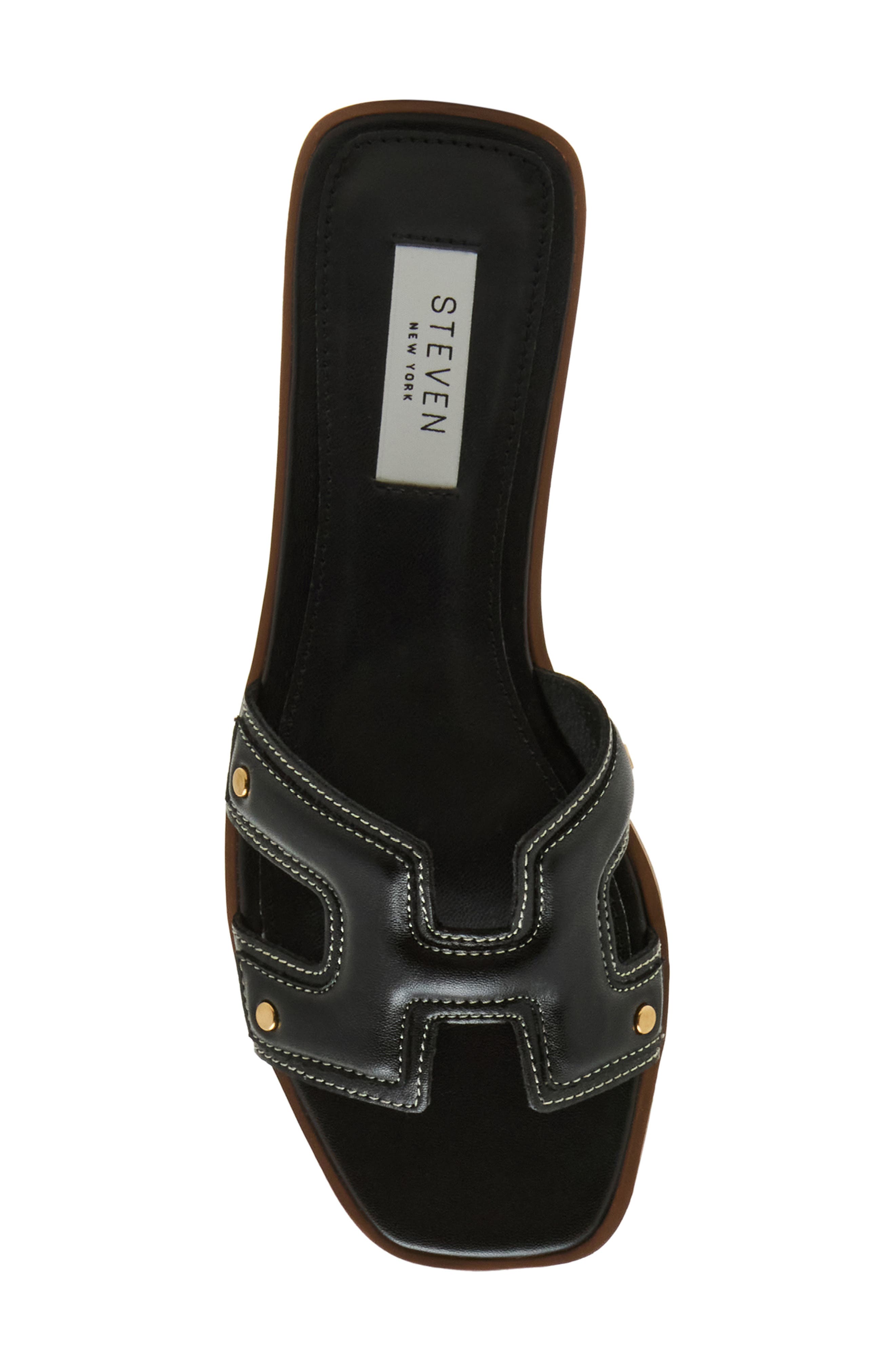 Steven New York Harlien Slide Sandal, Alternate, color, Black