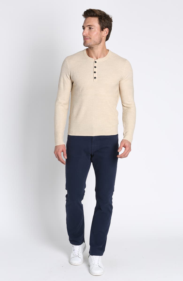 JACHS Mixed Waffle Stitch Henley Sweater, Alternate, color, Tan