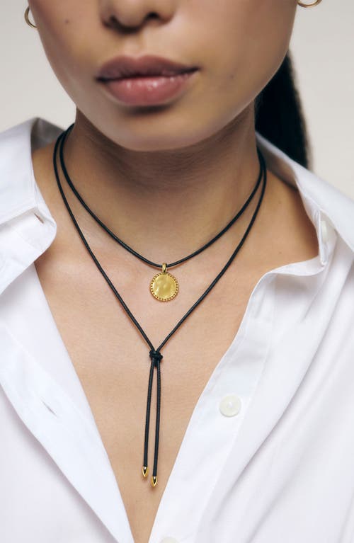 Monica Vinader Deia Pendant Cord Necklace In 18ct Gold Vermeil